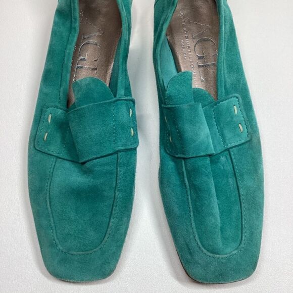 AGL Turquoise Green Suede Loafers‎ Women’s EU 41 / US 10 Classic Slip-On Shoe - Picture 2 of 16